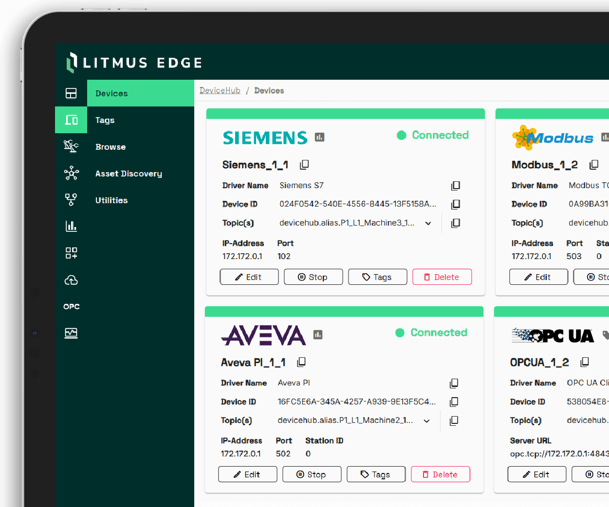data connectivity screen
